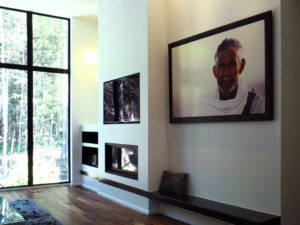 foyer et banc intégré
